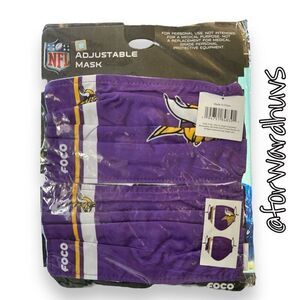 Bundle Sale 3 for $15 | Minnesota Vikings NFL | Adult Mask Set | 2 Pack